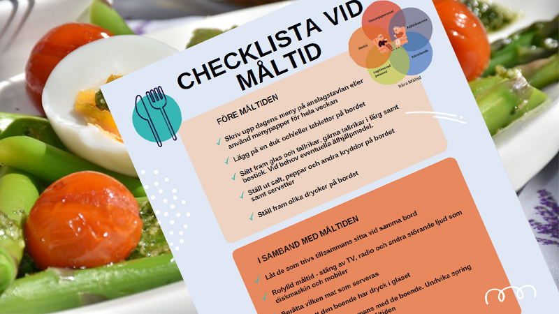 Bild på en cheklista för måltider