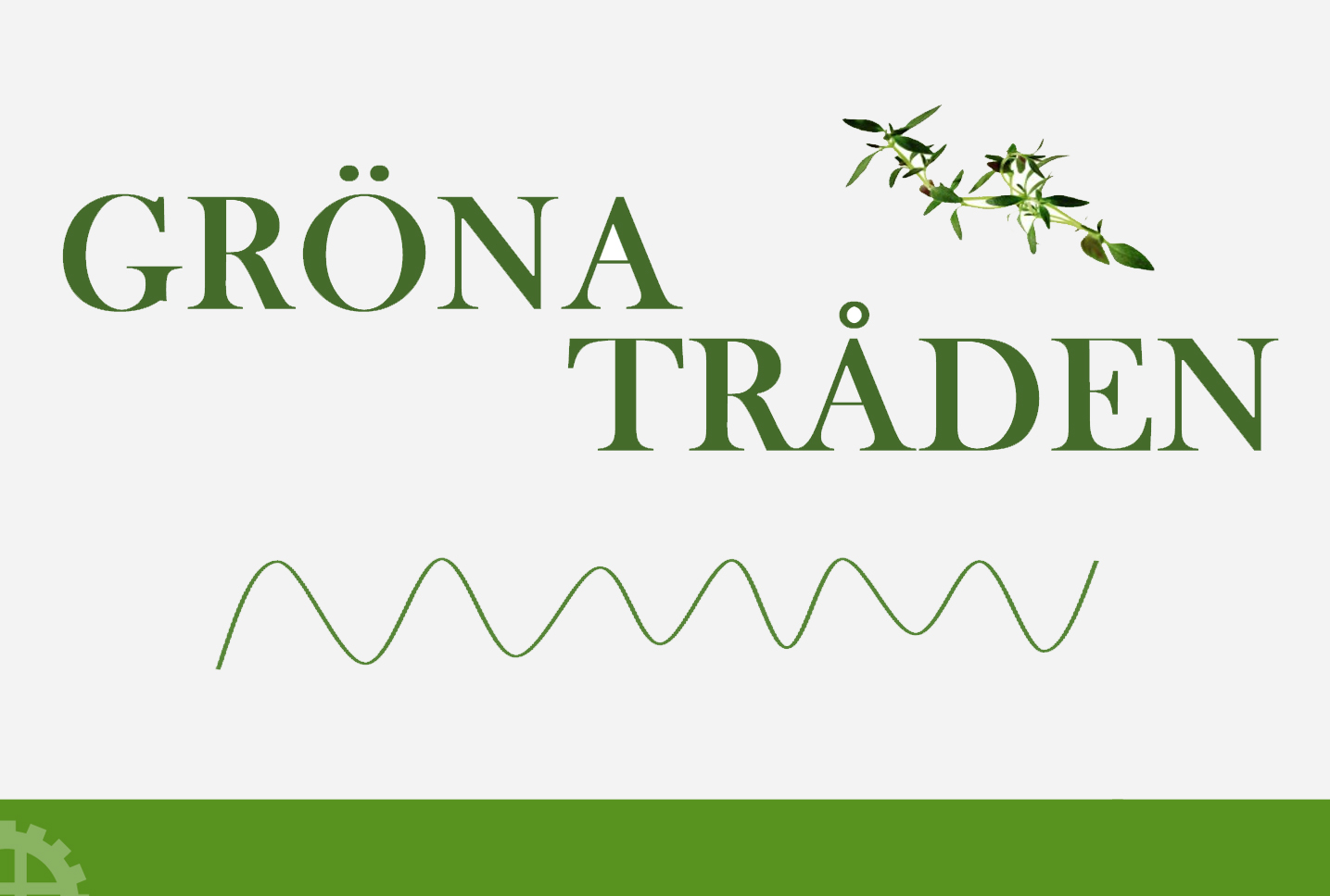 Illustration med grön tråd samt texten "Gröna tråden"