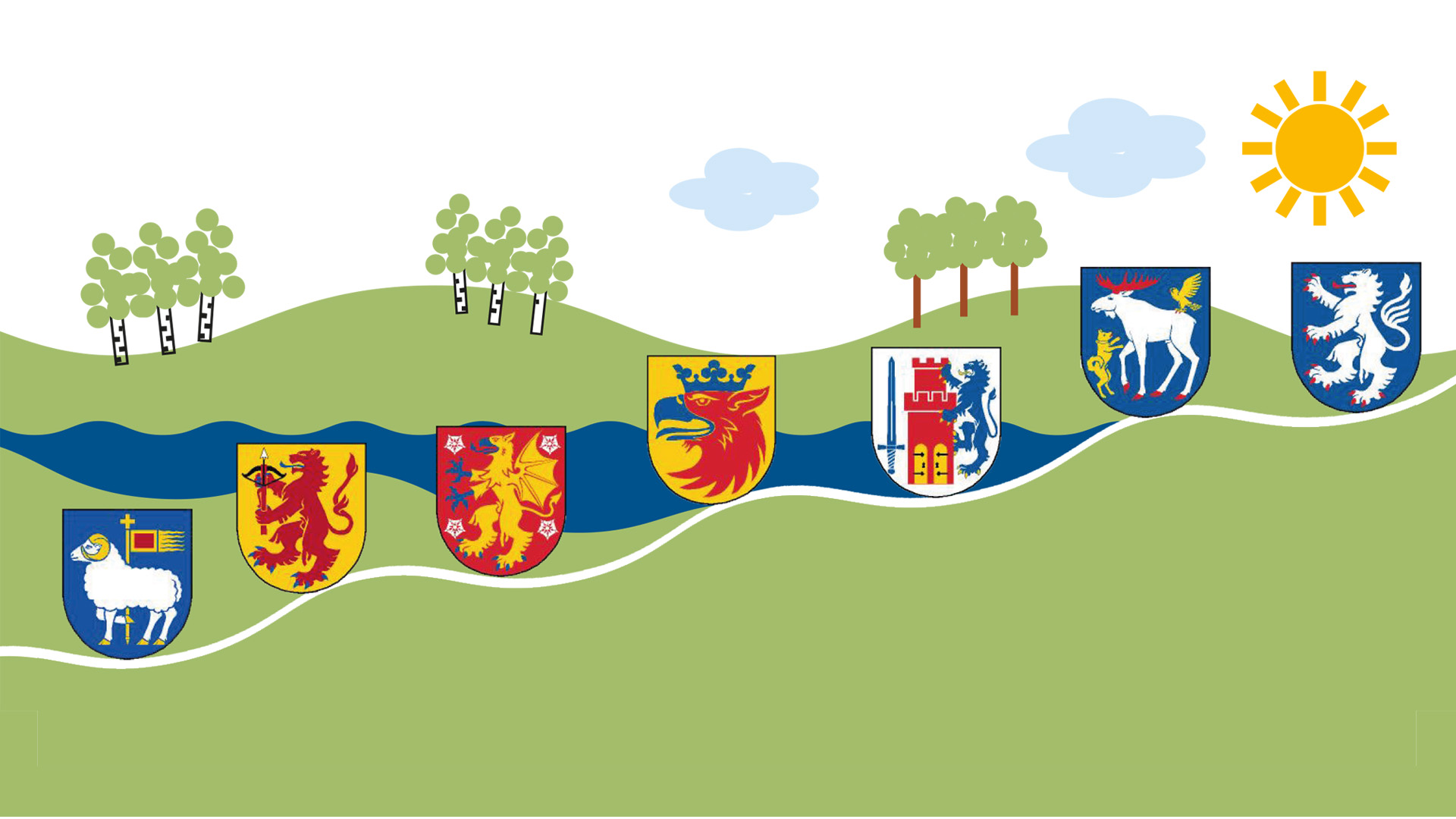 Illustration med landskapsvapen