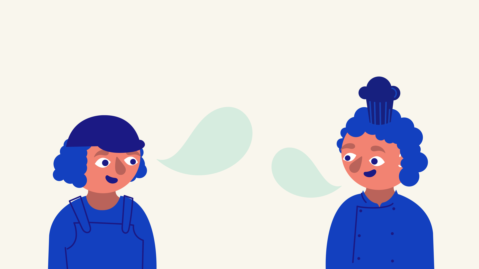 Illustration som visar lantbrukare och kock.