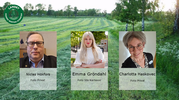 Charlotta Haskovec, verksamhetsledare SmåKom, Emma Gröndahl, kommunchef Hylte kommun och Niclas Hökfors (S), kommunalråd Överkalix kommun