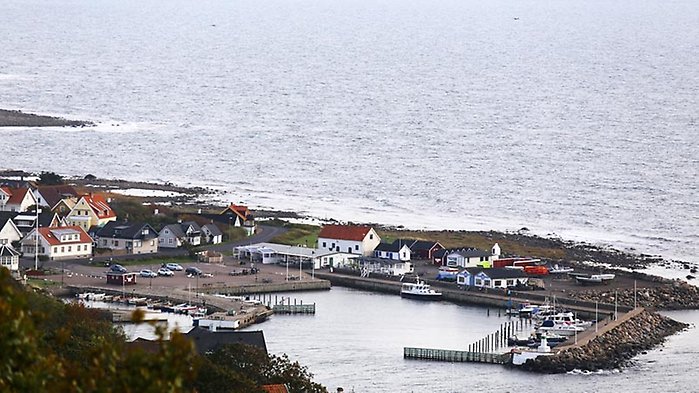 Vy över Mölle hamn.