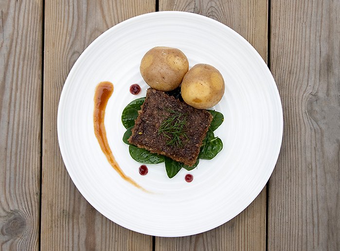 Vegetarisk färslimpa med potatis