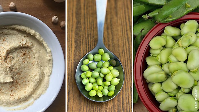 Hummus, ärtor och bönor