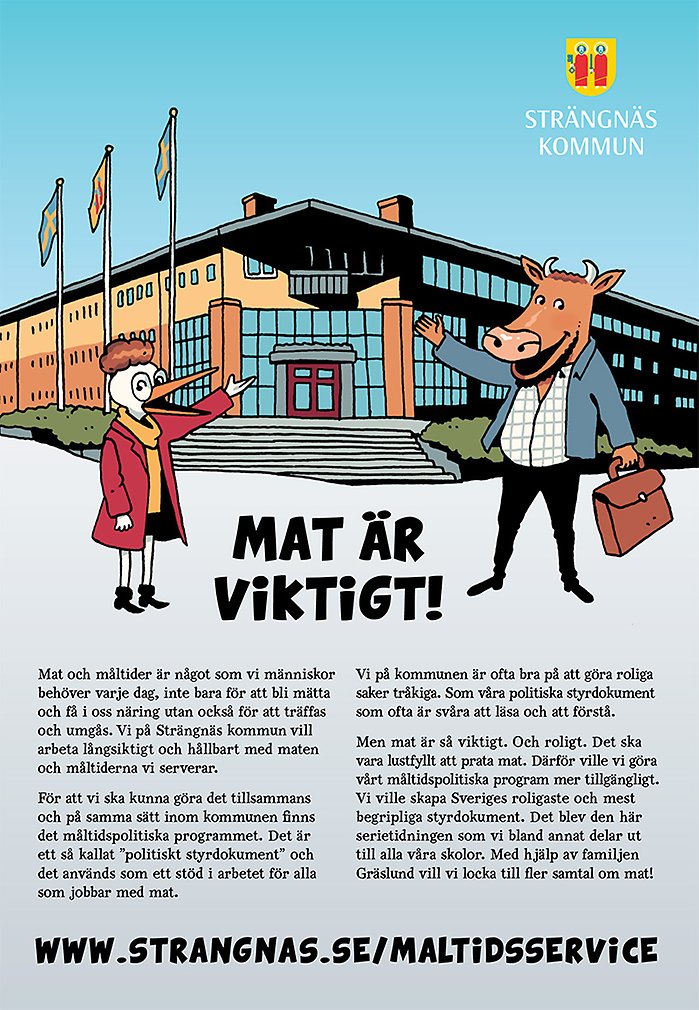 Baksida på serietidningen Smaklig måltid med familjen Gräslund.