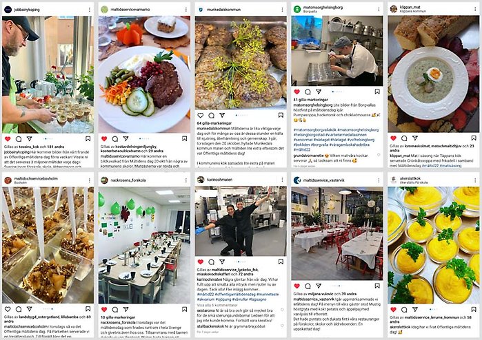 Ett montage med skärmklipp på Instagraminlägg.
